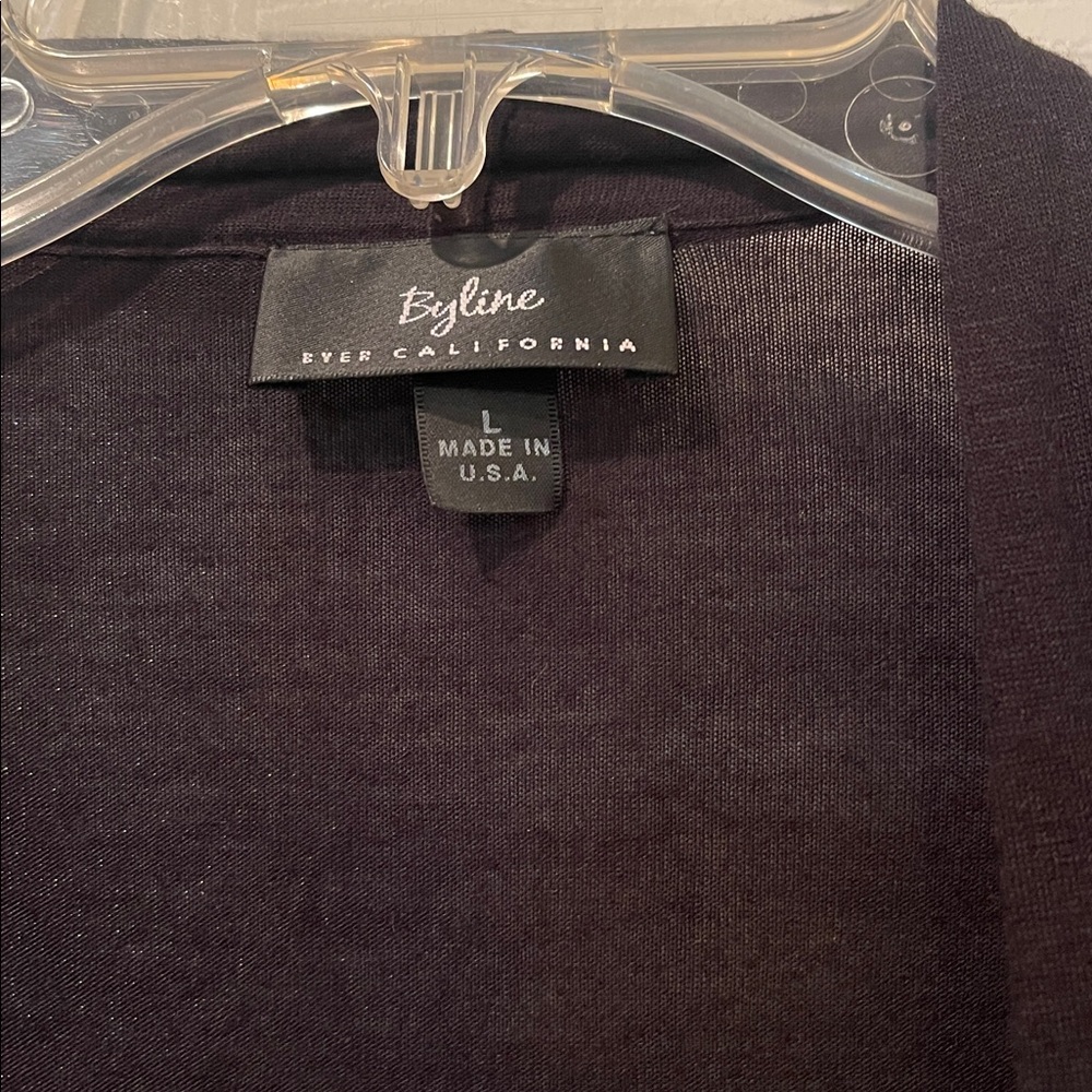 Black cardigan with attached cami with black flower design - Picture 4 of 6
